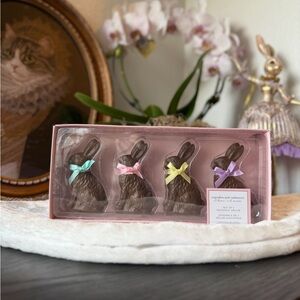 Cupcakes & Cashmere Realistic Chocolate Bunny Figurines